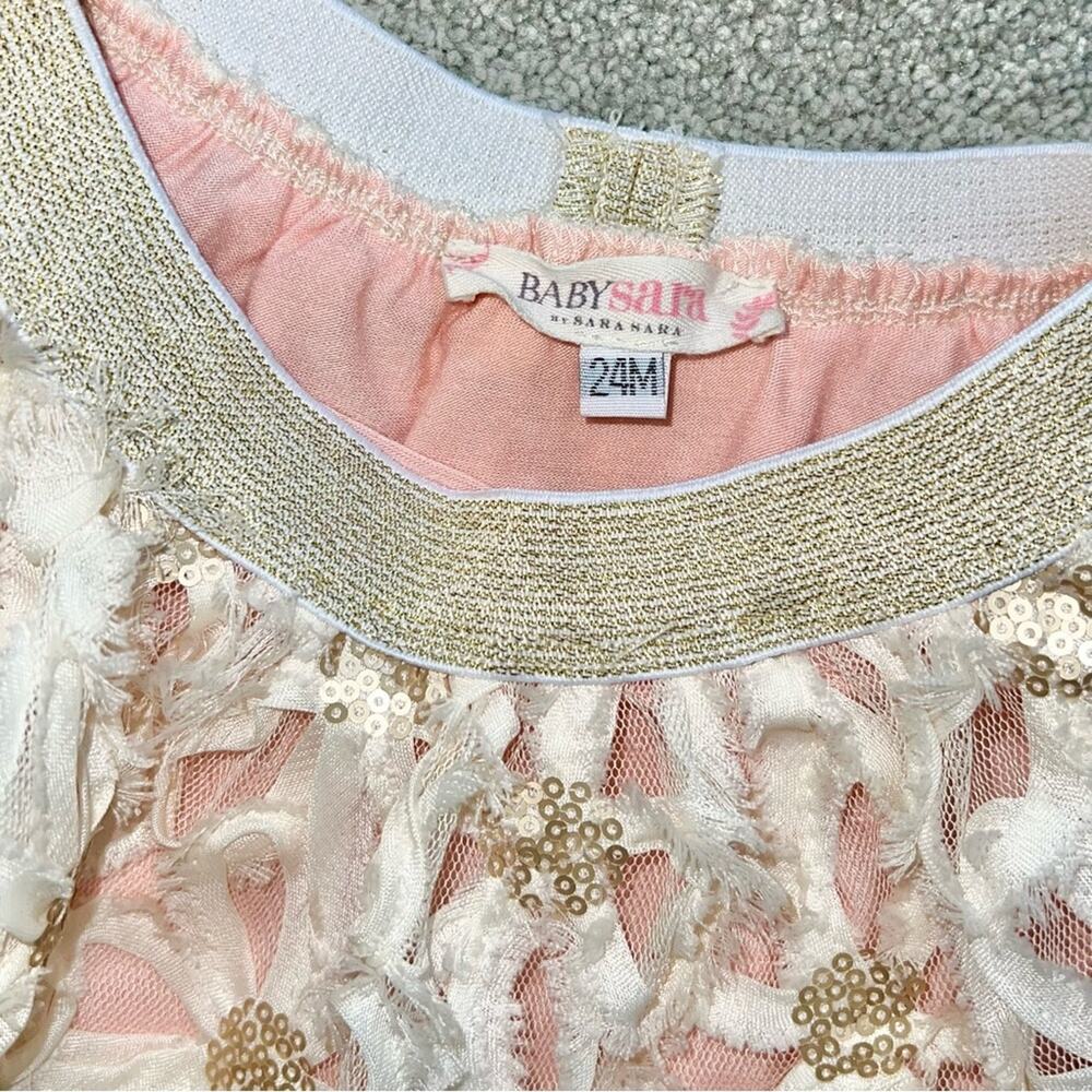24m Baby Sara Sara Hannah Banana Girls 3pc Matching Outfit Set Top Skirt Sweater - Picture 9 of 10